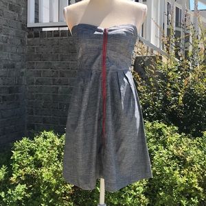 Medium Jack Dakota Strapless Gray/Red Dress